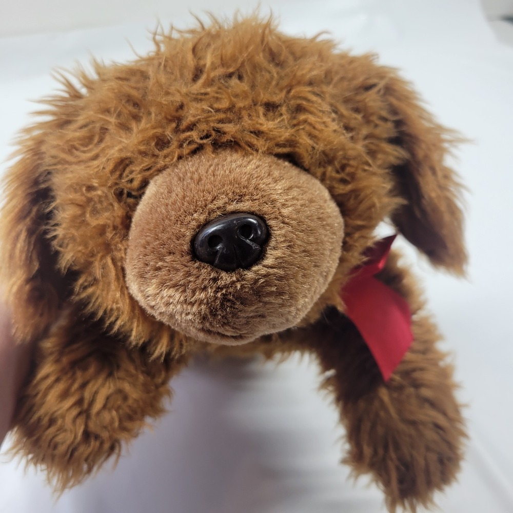 VTG Gund Reddish Brown Shaggy Dog Laying Down Plush Stuffed 16" Furry